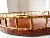 Vintage Brass Faux Bamboo And Walnut Tray In The Manner Of Maison Jansen