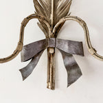 Load image into Gallery viewer, A Pair Of French Vintage Toleware Feather Light Sconces
