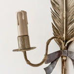 Load image into Gallery viewer, A Pair Of French Vintage Toleware Feather Light Sconces
