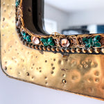 Load image into Gallery viewer, Vintage French Hammered Brass Mirror In The Arts &amp; Crafts Style
