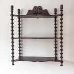 Load image into Gallery viewer, French Vintage Shelf With Spindle Supports And Monogram
