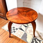 Load image into Gallery viewer, Round Art Deco Walnut Veneer Side Table
