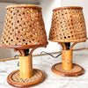 Pair Of Vintage Italian Bamboo And Cane Table Lamps