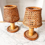 Load image into Gallery viewer, Pair Of Vintage Italian Bamboo And Cane Table Lamps
