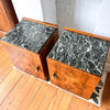 A Pair Of Art Deco Bedside Cabinets With Marble Tops