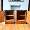 A Pair Of Art Deco Bedside Cabinets With Marble Tops