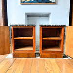 Load image into Gallery viewer, A Pair Of Art Deco Bedside Cabinets With Marble Tops
