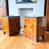 A Pair Of Art Deco Bedside Cabinets With Marble Tops