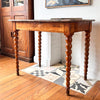Continental Marble Top Bobbin Hall Table / Desk