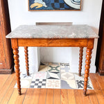 Load image into Gallery viewer, Continental Marble Top Bobbin Hall Table / Desk
