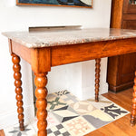 Load image into Gallery viewer, Continental Marble Top Bobbin Hall Table / Desk
