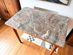 Load image into Gallery viewer, Continental Marble Top Bobbin Hall Table / Desk
