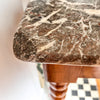 Continental Marble Top Bobbin Hall Table / Desk