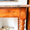 Continental Marble Top Bobbin Hall Table / Desk