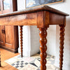 Continental Marble Top Bobbin Hall Table / Desk