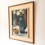 Load image into Gallery viewer, Swedish Oil On Board Still Life With Blue Jug, Signed
