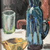 Swedish Oil On Board Still Life With Blue Jug, Signed