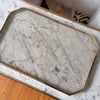 Large Italian Mid Century Glass Tray With Brass Frame