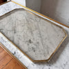 Large Italian Mid Century Glass Tray With Brass Frame