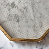 Large Italian Mid Century Glass Tray With Brass Frame