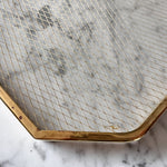 Load image into Gallery viewer, Large Italian Mid Century Glass Tray With Brass Frame
