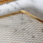 Load image into Gallery viewer, Large Italian Mid Century Glass Tray With Brass Frame
