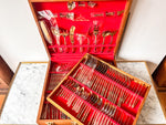 Load image into Gallery viewer, A 144 Piece Set Of Vintage Bronze Faux Bamboo Cutlery For 12 Persons
