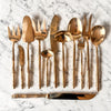 A 144 Piece Set Of Vintage Bronze Faux Bamboo Cutlery For 12 Persons