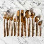 Load image into Gallery viewer, A 144 Piece Set Of Vintage Bronze Faux Bamboo Cutlery For 12 Persons
