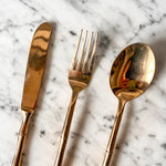 Load image into Gallery viewer, A 144 Piece Set Of Vintage Bronze Faux Bamboo Cutlery For 12 Persons
