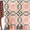 Vintage Welsh Blanket In Cream And Pink Colour Ways