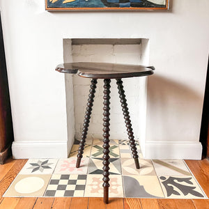 Antique Clover Shaped Bobbin Side Table