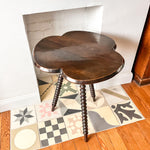 Load image into Gallery viewer, Antique Clover Shaped Bobbin Side Table
