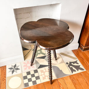 Antique Clover Shaped Bobbin Side Table