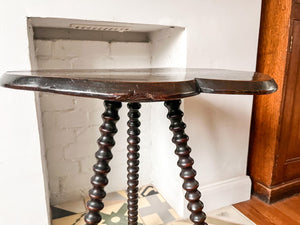 Antique Clover Shaped Bobbin Side Table