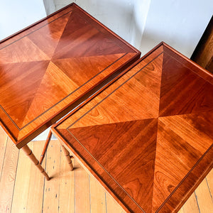 A Pair Of Large Vintage Faux Bamboo Side Tables