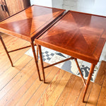 Load image into Gallery viewer, A Pair Of Large Vintage Faux Bamboo Side Tables
