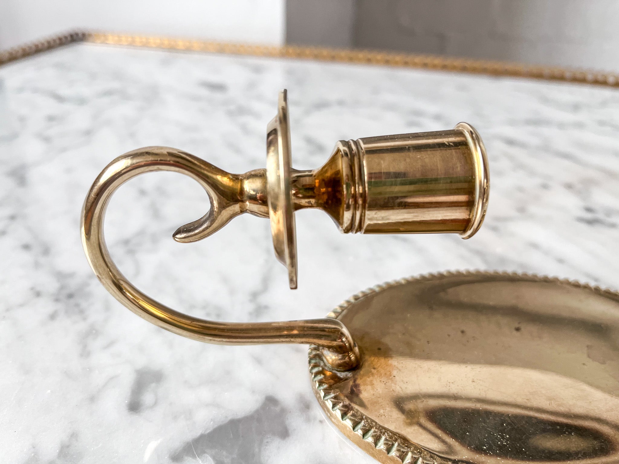 A Pair Of Swedish Brass Bow Candle Sconces