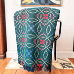 Load image into Gallery viewer, Vintage Welsh Blanket In Green And Red Colour Ways
