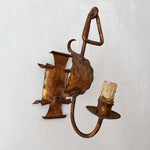 Load image into Gallery viewer, A Pair Of Vintage Hollywood Regency Toleware Wall Sconces
