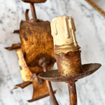 Load image into Gallery viewer, A Pair Of Vintage Hollywood Regency Toleware Wall Sconces
