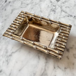 Load image into Gallery viewer, Vintage Metal Faux Bamboo Trinket Dish
