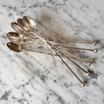 Load image into Gallery viewer, A Set Of Six Long Silver Plated Dessert Spoons
