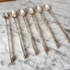 A Set Of Six Long Silver Plated Dessert Spoons