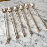 Load image into Gallery viewer, A Set Of Six Long Silver Plated Dessert Spoons
