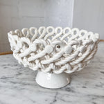 Load image into Gallery viewer, Vintage White Ceramic Lattice Bowl
