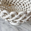 Vintage White Ceramic Lattice Bowl