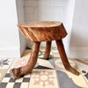 French Vintage Brutalist Tripod Stool