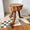 French Vintage Brutalist Tripod Stool
