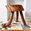 French Vintage Brutalist Tripod Stool